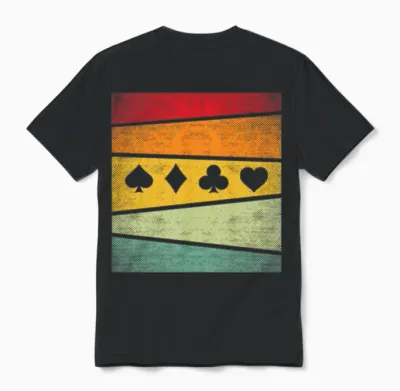 Poker Retro Unisex T-Shirt - Black