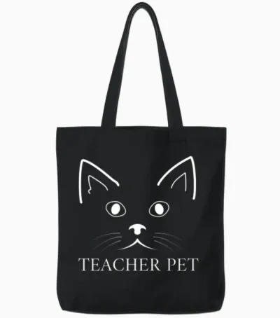 Funny Teacher Pet Tote Bags - Black