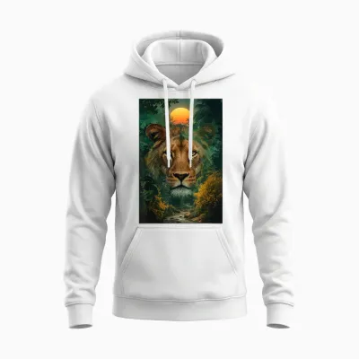 Fort Lion Jungle Africa Nature Sunset Savannah Roar Unisex Hoodie - White