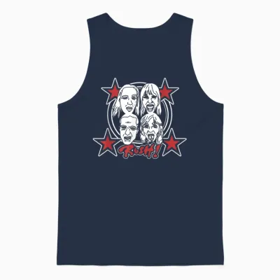 Måneskin Rush! Faces & Red Starz T-Shirt, Black, S Unisex Tank Top - Navy