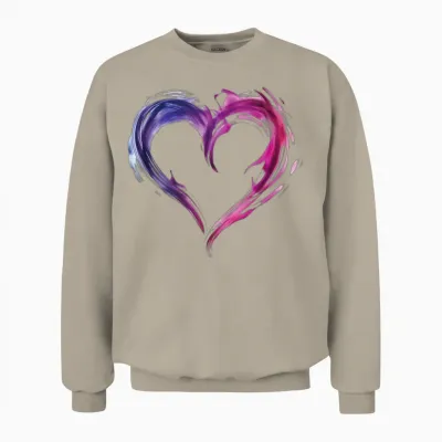 Gemischte Leidenschaft Herz Grafik Lila Blau Pink Kunst Unisex Sweatshirt - Sand