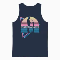 Stage Manager Retro Unisex Tank Top in Navy - 1