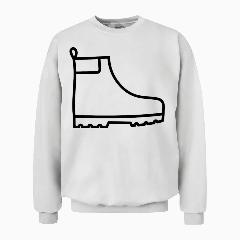 Hiking Boot - & Outdoors Unisex Sweatshirt in White