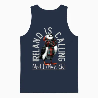 Irland | Irland Ruft Und Ich Muss Gehen & Papageientaucher Unisex Tank Top - Navy