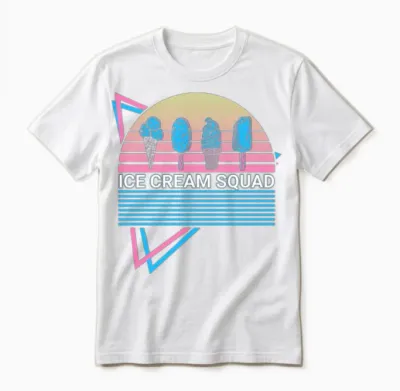 Ice Cream Retro Unisex T-Shirt - White
