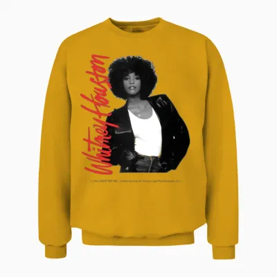 Whitney Houston Photo Mug and Pink Nameplate Unisex Sweatshirt - Gold
