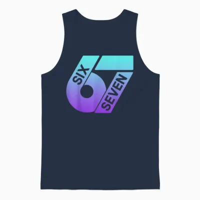 Six Seven 67 Buntes 6 7 Gen Alpha Slang Lustiges 6-7 Meme Unisex Tank Top - Navy