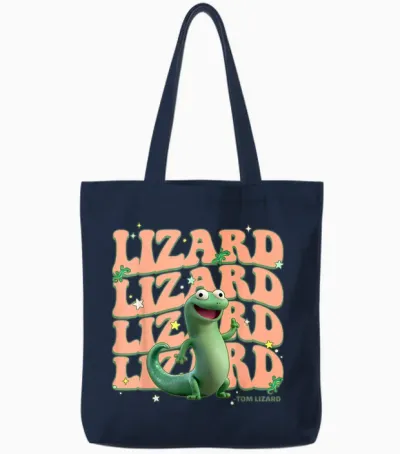Disney Pixar Hoppers Cute Tom Lizard Groovy Tote Bags - Navy