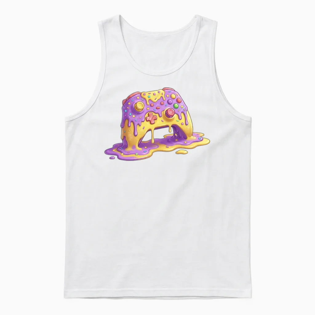 Drip Gamer Controller Retro Gaming Unisex Tank Top - White