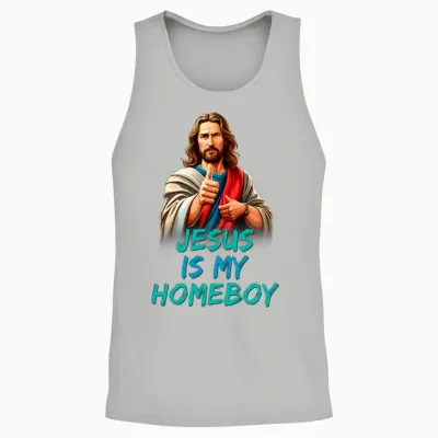 Jesus Is My Homeboy Unisex Tank Top - Ash