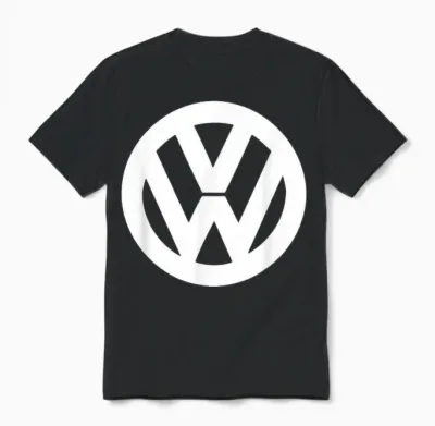 Volkswagen Classic White Vw Logo Unisex T-Shirt - Black