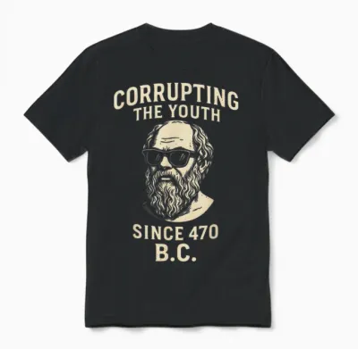 Corrupting the Youth Funny Socrates Philosopher Philosophy Unisex T-Shirt - Black