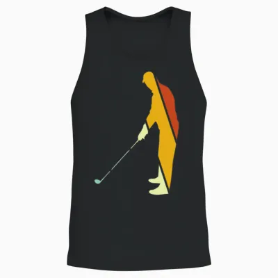 Golf Retro Unisex Tank Top - Black