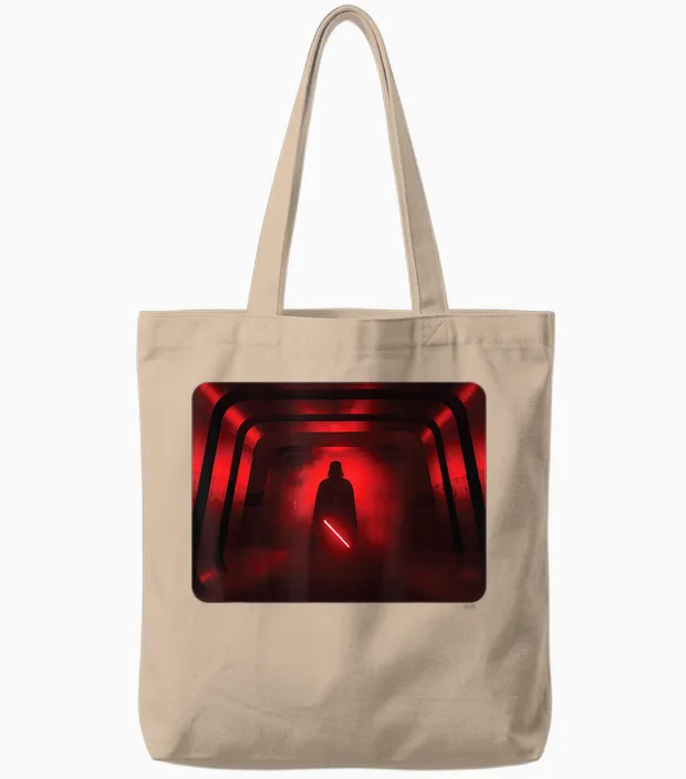 Star Wars Darth Vader Red Lightsaber Shadow Tote Bags in Natural