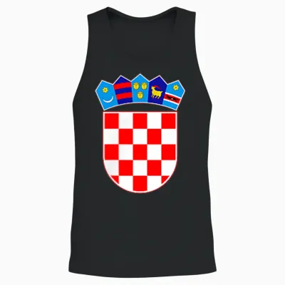 Hrvatska Kroatien Croatia T-Shirt Kroatien Wappen Nationalflagge Kroatien Hrvatska Schwarz Klein Crew-Ausschnitt Lässig Unisex Tank Top - Black