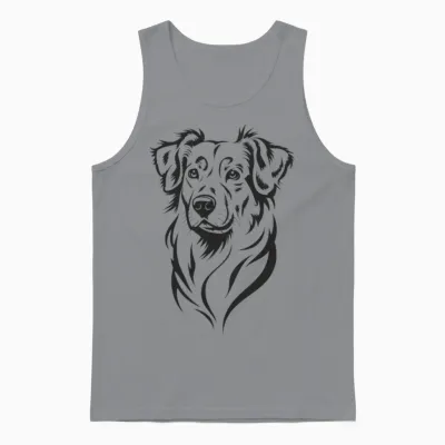 Loyal Dog – Detailed Dog Illustration Unisex Tank Top - Sport Grey