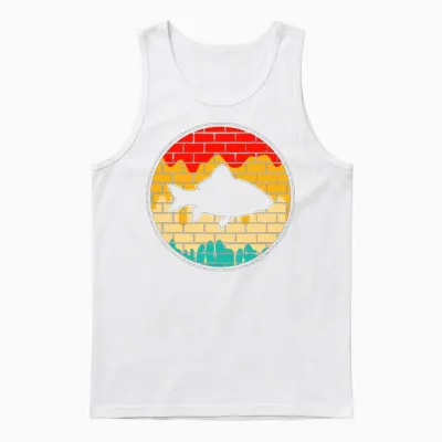 Fish Retro Unisex Tank Top - White