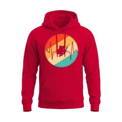 Koala Bear Retro Heartbeat Unisex Hoodie - Red