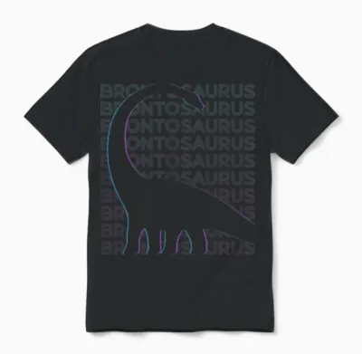 Brontosaurus Dinosaur Retro Unisex T-Shirt - Black