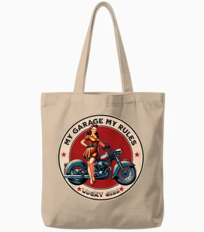 Garage Pinup Girl Moto Pour Homme Et Femme Tote Bags - Natural