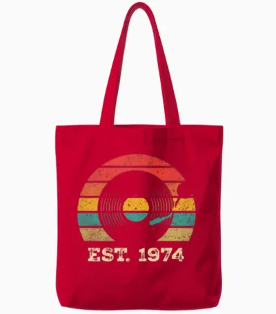 1974 Vintage 50th Birthday Tote Bags - Red