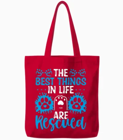 Funny Dog Rescuer Adopt Dogs Shelter Dog Rescue Tote Bags - Red