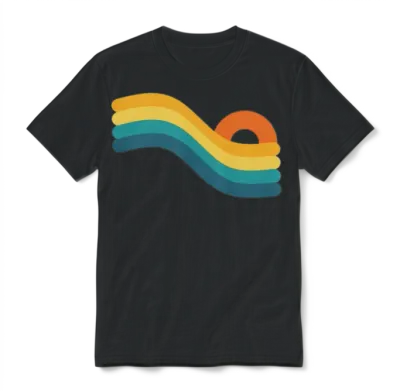 Sunset Retro Unisex T-Shirt - Black
