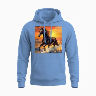 Horse Unisex Hoodie - Carolina Blue