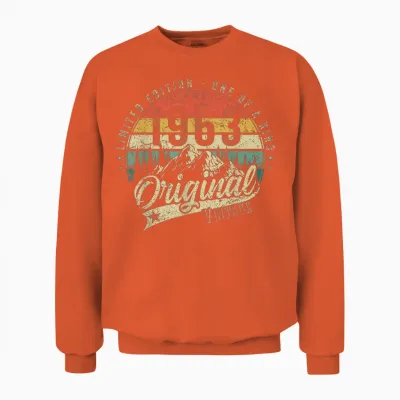 1963 Vintage Vintage Birthday Retro Men's Women's Gift T-Shirt, Black Unisex Sweatshirt - Orange