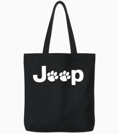 Jeep Dog Tote Bags - Black
