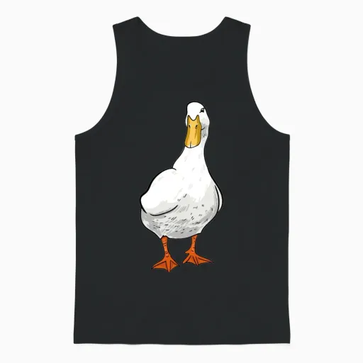 Duck Unisex Tank Top in Black