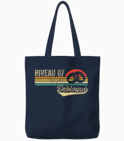 7 Years Wedding Wedding Wool Level 7 Unlocked Tote Bags - Navy