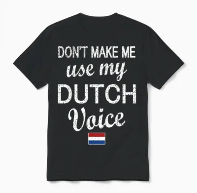 Proud Dutch Roots Netherlands Flag Dutch Heritage Unisex T-Shirt - Black