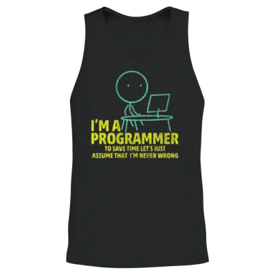 I'm Programer Funny Gifts for Computer Programmer Unisex Tank Top - Black