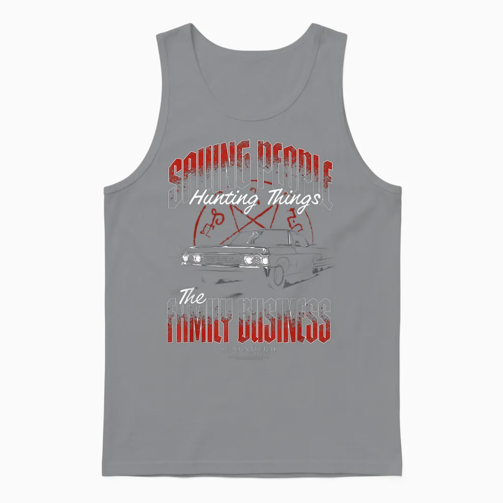 Supernatural Saving People Hunting Things Car Tv Show Unisex Tank Top in Sport Grey