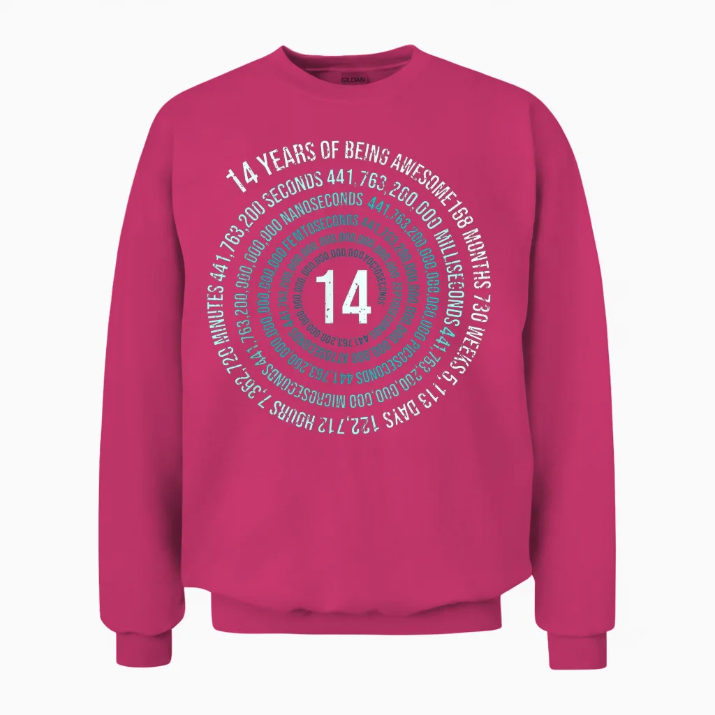 14 Jahre Geburtstag Helix 14 Jahr Jungen Mädchen Geburtstags Unisex Sweatshirt in Heliconia