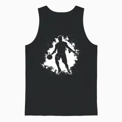 Basketball Boy Sketch Unisex Tank Top - Black