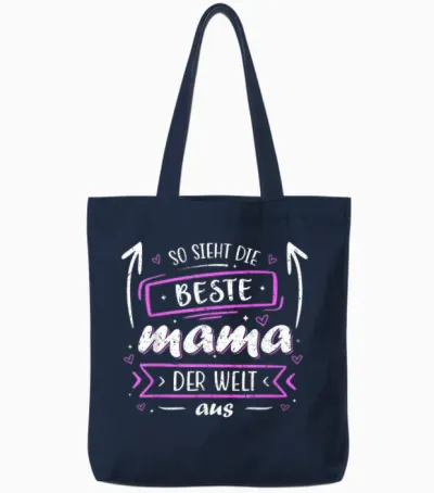 Super Mama Beste Mama Der Welt Mutter Muttertag Tote Bags - Navy
