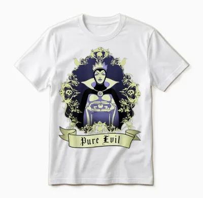 Portrait of the Evil Queen from Disney T-Shirt, Black, S Unisex T-Shirt - White