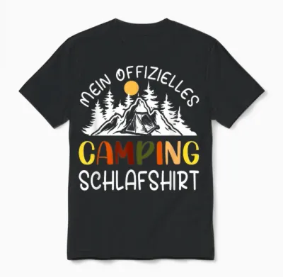 Official Sleep Shirt Camping Pyjamas Camping T-Shirt, Black Unisex T-Shirt - Black