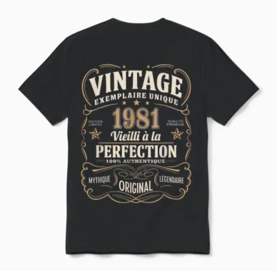 44 Years Man 1981 Birthday T Shirt 44 Years Man 1981 T-Shirt, Black, S Unisex T-Shirt - Black