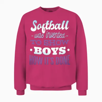 Softball Girl Funny Quote Unisex Sweatshirt - Heliconia