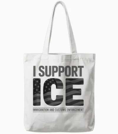 I Support Ice, Immigration Officers American Flag Vintage Tote Bags - White