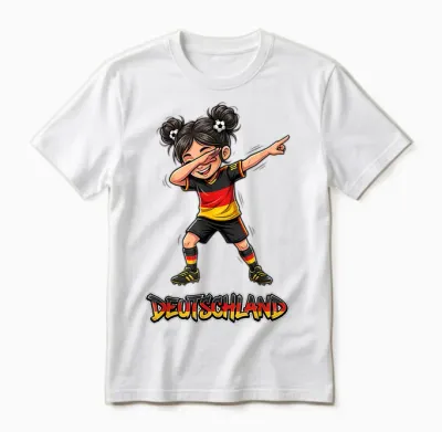 Flagge Deutschland Mädchen Dab Tanz Unisex T-Shirt - White