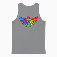 Legend of Zelda Triforce Symbol Tie Dye Unisex Tank Top in Sport Grey - 1