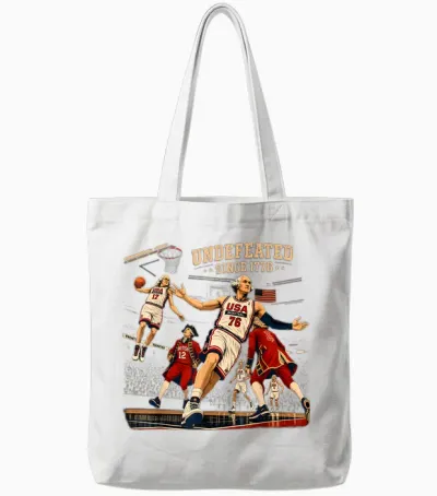 George Washington Undefeated Since 1776 Basketball Usa Tote Bags - White