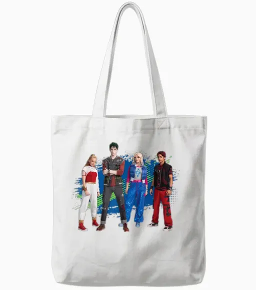 Disney Zombies 4 Nova & Victor + Zed & Addison Official Tote Bags in White