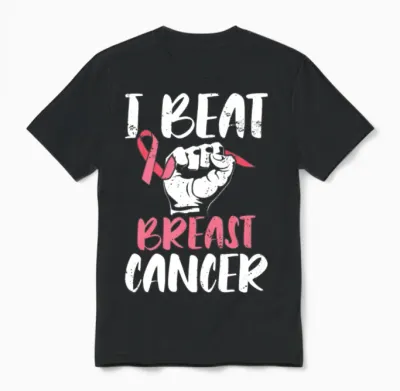 I Beat Breast Cancer Survivor Breast Cancer Unisex T-Shirt - Black