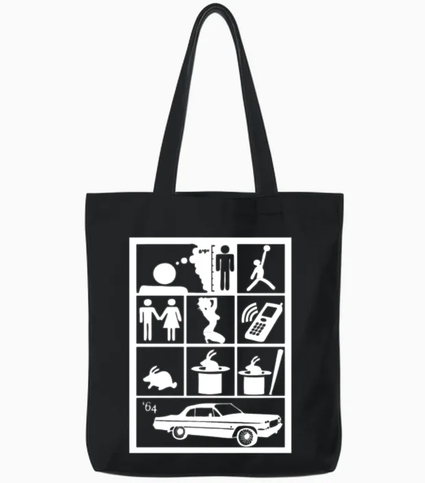 I Wish I Was Little Bit Taller Tote Bags in Black