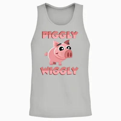 Funny Pig Piggly Wiggly Unisex Tank Top - Ash